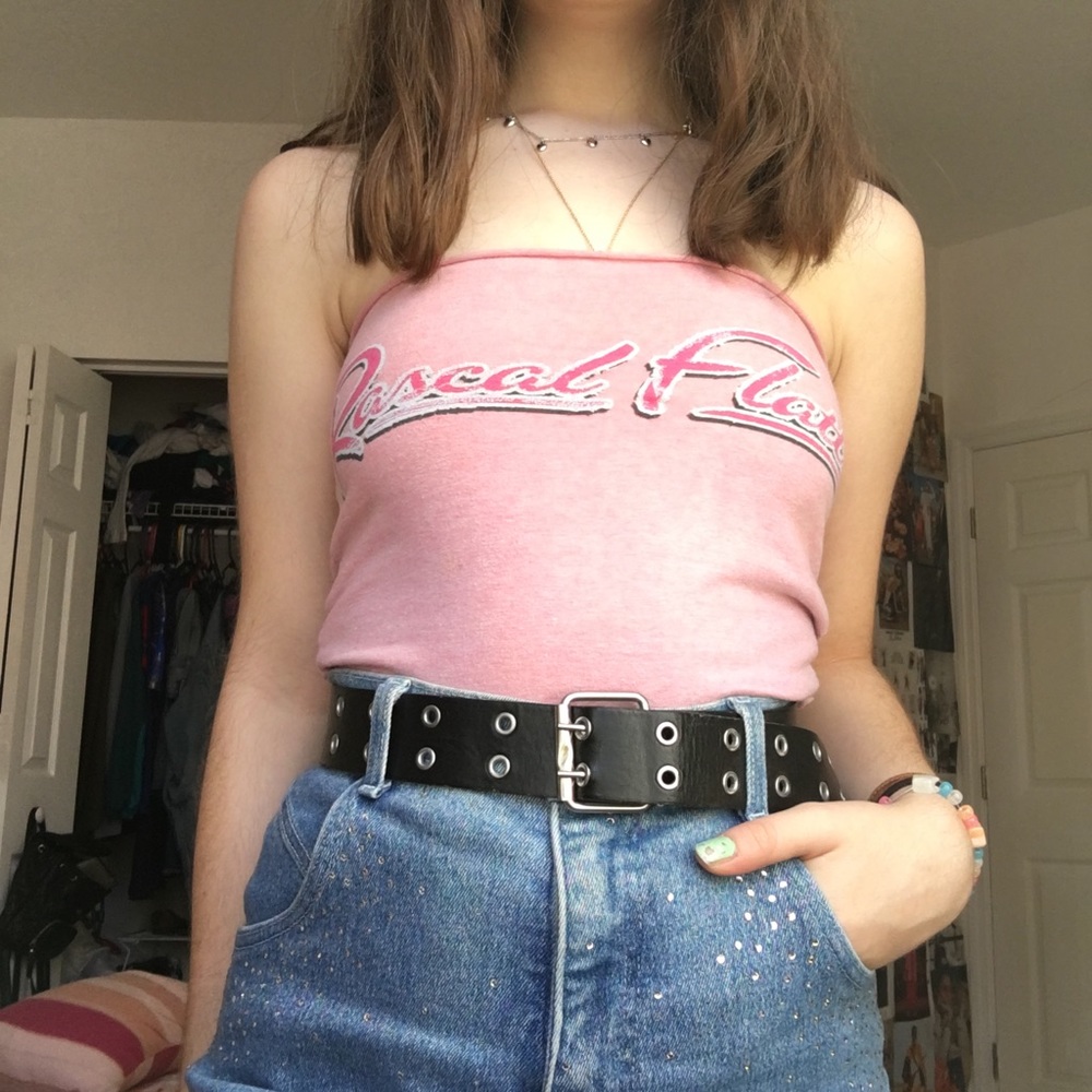VINTAGE REWORKED PINK RASCAL FLATS TUBE TOP - Picture 3 of 3